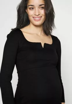 Anna Field MAMA NOTCH NECKLINE MIDI DRESS - Jerseykleid - Black -Anna Field Geschäft 08d9c5edccaa40e9a1279899f7800784