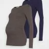 Anna Field MAMA 2 PACK - Langarmshirt - Dark Grey/dark Blue