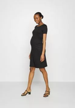 Anna Field MAMA SHORT SLEEVES RUCHED WAIST MINI FLARED DRESS - Jerseykleid - Black -Anna Field Geschäft 5c23d01c123a490fa1fc85b94ca2ac86