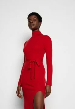 Anna Field ROLLKRAGEN RIPP MINI STRICKKLEID MIT GÜRTEL - Strickkleid - Red -Anna Field Geschäft 71b57cf9ce54411882918bef331aba09