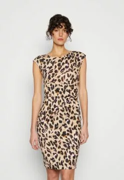 Anna Field Jerseykleid - Black/beige/multi-coloured