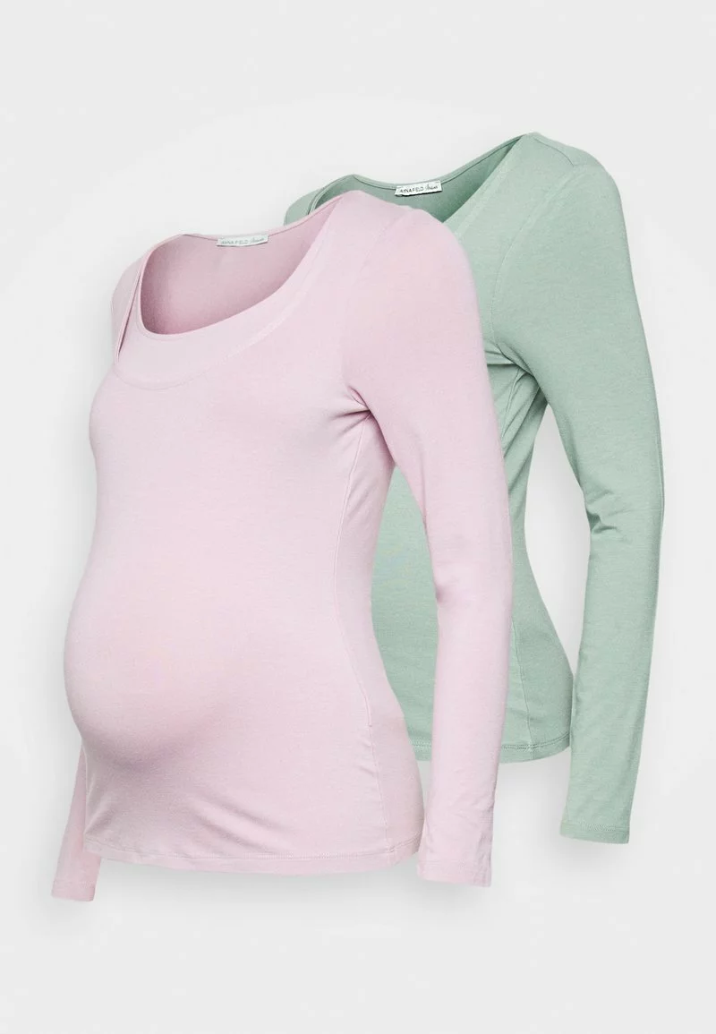 Anna Field MAMA MATERNITY BASIC LONGSLEEVE 2 PACK - Langarmshirt - Pink/light Green 7 Anna Field MAMA MATERNITY BASIC LONGSLEEVE 2 PACK - Langarmshirt - Pink/light Green – Bild 5
