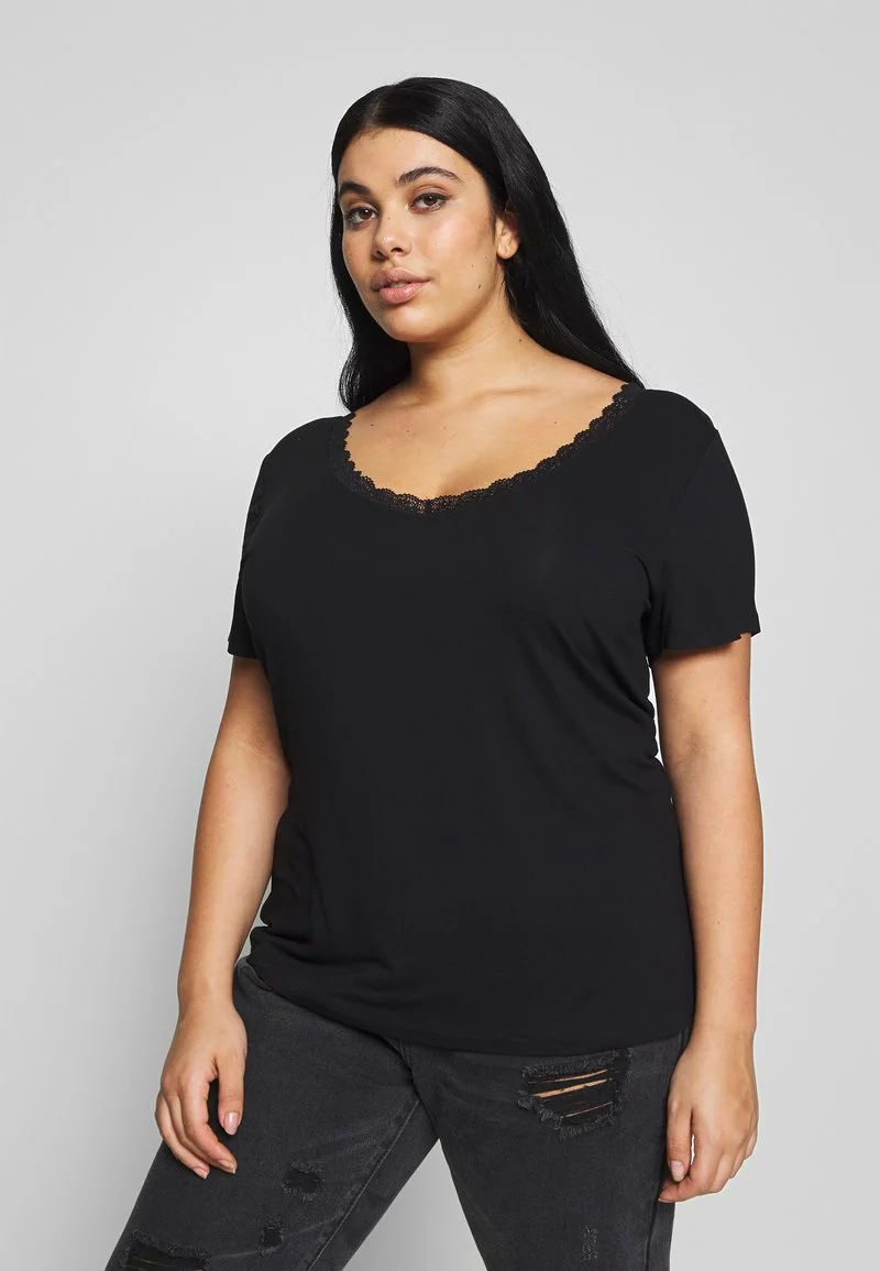 Anna Field Curvy T-Shirt Basic - Black 3 Anna Field Curvy T-Shirt Basic - Black