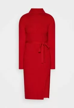 Anna Field ROLLKRAGEN RIPP MINI STRICKKLEID MIT GÜRTEL - Strickkleid - Red -Anna Field Geschäft d04bebcd58f24f00a11111c54cc28fcb