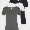 Anna Field 3 PACK - T-Shirt Basic - Black, White