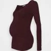 Anna Field MAMA V NECK BASIC LONG SLEEVE TOP - Langarmshirt - Bordeaux -Anna Field Geschäft eb5be450e8734bb9a17da8c581dff8b4