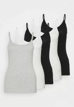 Anna Field 5 PACK - Top - Black/white/mottled Light Grey